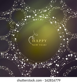 Festive round frame with stars. Vector Background