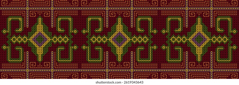 Festive Ruby Tapestry - Holiday Diamond