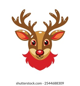 Festive Rudolph Reindeer Head Design for Christmas Decor