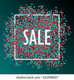 Festive sale background with colorful confetti, eps 10