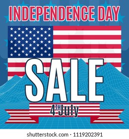 festive sale on the day of independence america.Stock image vector