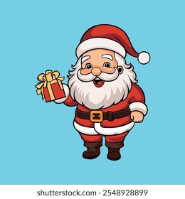 A festive Santa Claus vector design featuring vibrant colors and cheerful details, perfect for holiday cards, posters, and seasonal projects.