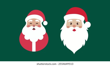 "Festive Santa Claus vector EPS with two cheerful designs. Perfect for Christmas cards, posters, social media, and holiday projects!"