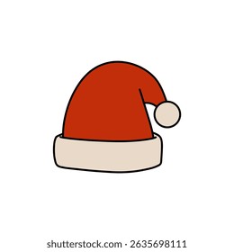 Festivo Santa chapéu vetor ilustração, perfeito para Natal projetos de férias e decorações sazonais. Ideal para cartões de felicitações, banners festivos e promoções de inverno.