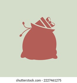 Festive Santa's bag, New Year's Christmas gift - Vector illustration