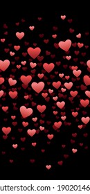 Festive seamless background with gradient hearts in the middle. Romantic mood for Valentines Day. Vector stock illustration fo web and print, background and wallpaper, wrapping paper, postacard.