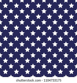 Festive seamless background in national colors USA red white blue. Strips, stars, fireworks Great idea for decorating holiday on July 4th, Independence memory Days, barbecue party Vector illustration