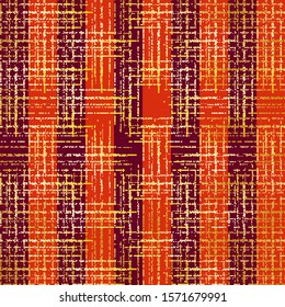 Festive seamless background in trendy colors. Vertical stripes and golden check decor. Vector background for wrapping paper for new year, christmas, birthday.