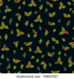 Festive seamless pattern in bright poinsettia. Liberty order. Holiday floral christmas background for wallpapers, textile, wrapping paper.