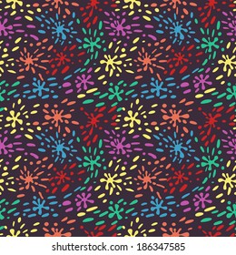 Festive seamless pattern with colorful blots