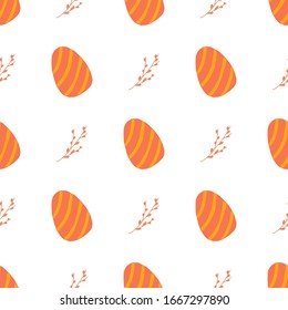 Festive seamless pattern. Colorful vector nature background. Spring holiday celebration poster design template.