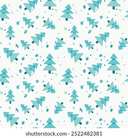 A festive seamless pattern featuring hand-drawn Christmas trees. Perfect for wrapping paper, fabric, or digital projects.