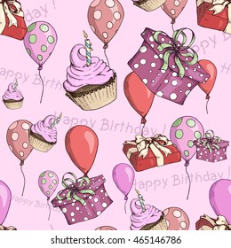 Festive Seamless pattern for girls