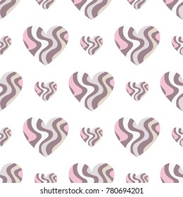 Festive seamless pattern of hearts. Romantic packaging.