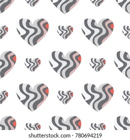 Festive seamless pattern of hearts. Romantic packaging.