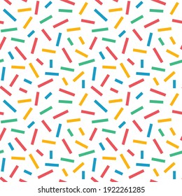 Festive seamless pattern with multicolored confetti. Bright background, vector illustration