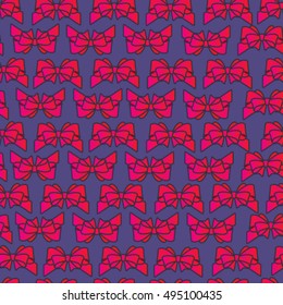 Festive seamless pattern with ribbons for gift wrapping. Bows seamless pattern