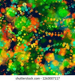 Festive seamless texture from blots, circles, rings. Abstract vector background for web page, banners backdrop, fabric, home decor, wrapping