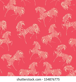 Festive seamless texture with horses