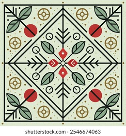 Festive seamless vector pattern with holiday motifs featuring red, green, and gold accents. Perfect for Christmas, New Year designs, greeting cards, gift wrap, seasonal decor, and DIY projects.