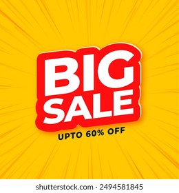 festive season big sale yellow template with discount details vector