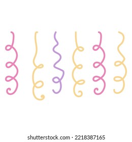 Festive serpentine on white background. Vector illustration for design and decor
