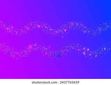 Festive Serpentine. Purple 3d Confetti. Hologram Sparkle. Cristal Poster. Rainbow Effect. Glare Concept. Happy Abstract Cristals. Modern Ribbon. Blue Festive Serpentine