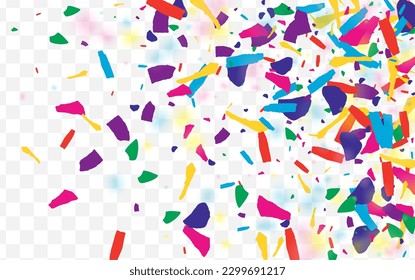 Festive Shine Top Vector Transparent Background. Spectacular Independence Sand Banner. Colorful Powder Decoration Wallpaper. Trendy Polka Effect Illustration.