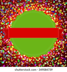 Festive shining background with banner. Vector illustration