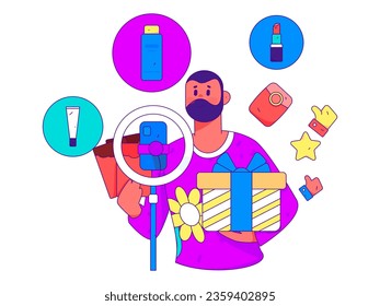 Festive Shopping E-Commerce Online Shopping People Flat Vector Concept Operation Hand Drawn Illustration
