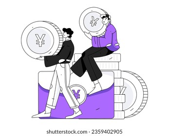 Festive Shopping E-Commerce Online Shopping People Flat Vector Concept Operation Hand Drawn Illustration
