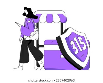 Festive Shopping E-Commerce Online Shopping People Flat Vector Concept Operation Hand Drawn Illustration
