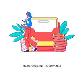 Festive Shopping E-Commerce Online Shopping People Flat Vector Concept Operation Hand Drawn Illustration

