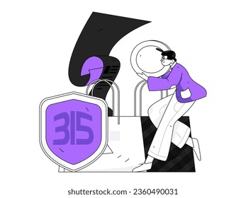 Festive Shopping E-Commerce Online Shopping People Flat Vector Concept Operation Hand Drawn Illustration
