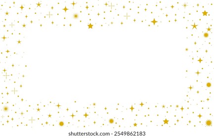 Festive silver and gold stardust frame background, celebration border star dust design, spangle congratulations decor, little stardust spangles