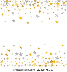 Textura de dispersión de plata festiva y polvo de estrellas de oro. El pequeño polvo de estrellas es un confeti de decoración de Noel. Fondo de polvo de la estrella del dibujo. Decoración de regalo de símbolos españoles.