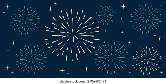 Fondo festivo de fuegos artificiales simples para el año nuevo
