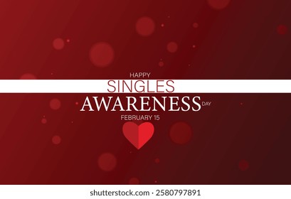 A festive Singles Awareness Day vector illustration with a deep red background