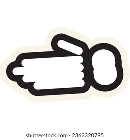 Palo de Skeleton festivo. emblema de la insignia festiva. Elemento decorativo de mano humana muerta para reserva de chatarra, tarjeta de saludo, invitación de fiesta. Vector de color aislado en fondo blanco