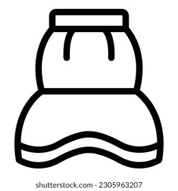 Festive skirt icon outline vector. Fabric design. Modern wear