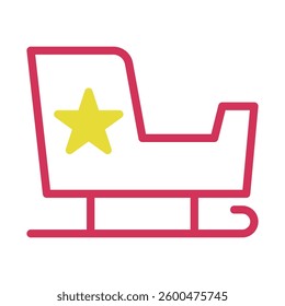 Festive Sleigh Icon with a Radiant Yellow Star