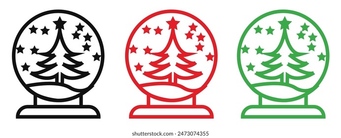 Festive Snow Globe Icon Ideal for Winter and Holiday Designs
