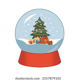  Festive Snow Globe Illustration Vector