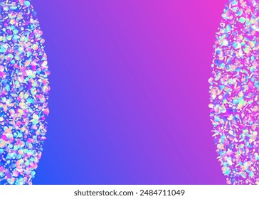 Festive Sparkle. Disco Abstract Illustration. Hologram Confetti. Modern Ribbon. Glare Concept. Digital Dust. Transparent Serpentine. Blue 3d Burst. Purple Festive Sparkle