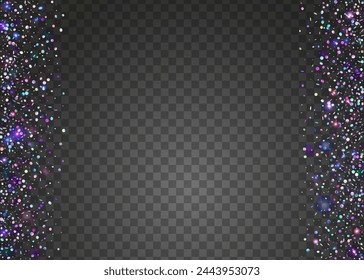 Brillo festivo. Banner de caída. Fondo de Carnaval. Ráfaga transparente. Concepto Brillo. Confeti disco rosa. Cartel moderno. Fondo colorido feliz. Brillo festivo azul