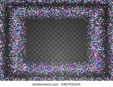 Festive Sparkle. Laser Concept. Pink Happy Glitter. Transparent Paper. Carnival Burst. Digital Dust. Disco Abstract Cristals. Falling Banner. Purple Festive Sparkle