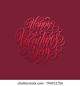 Festive sparkle layout template design Glitter Lettering Happy Valentine day card. Vector illustration EPS10