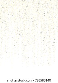 Festive sparkles, gold, silver confetti. Vector celebration rich VIP premium glitter background. New year, Christmas, birthday, anniversary holiday festive sparkles. Gold, silver stars confetti shine.