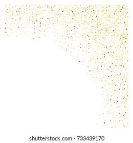Festive sparkles, gold, silver confetti. Vector celebration rich VIP premium glitter background. New year, Christmas, birthday, anniversary holiday festive sparkles. Gold, silver stars confetti shine.