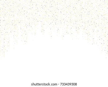 Festive sparkles, gold, silver confetti. Vector celebration rich VIP premium glitter background. New year, Christmas, birthday, anniversary holiday festive sparkles. Gold, silver stars confetti shine.